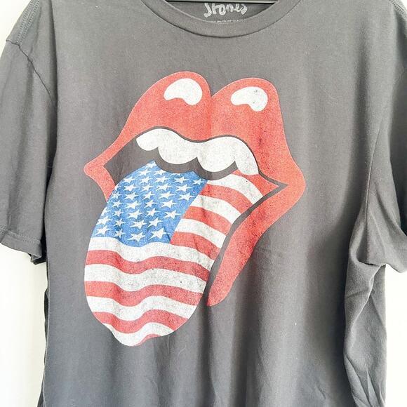 Rolling Stones American Flag Band Short Sleeve TShirt Gray Size 3XL - Picture 2 of 6
